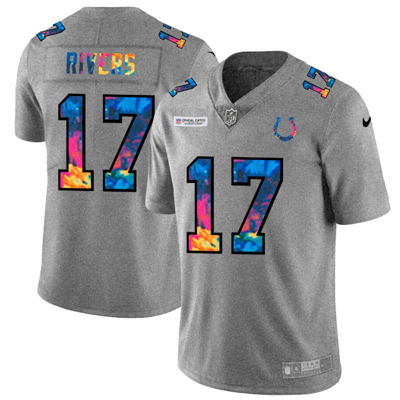 NFL Indianapolis Colts #17 Philip Rivers Men Nike MultiColor 2020  Crucial Catch  Jersey Grey->indianapolis colts->NFL Jersey